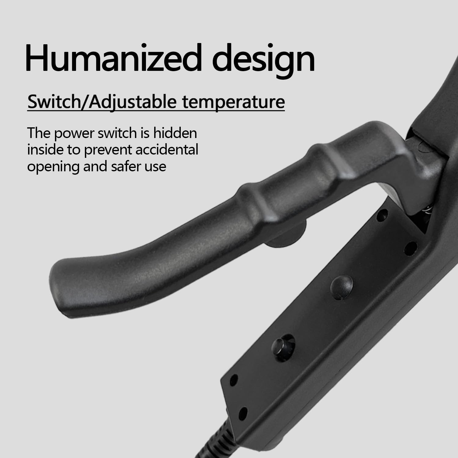 TOHUAN textured wave crimping iron placed safely on a heat resistant surface during a styling session.