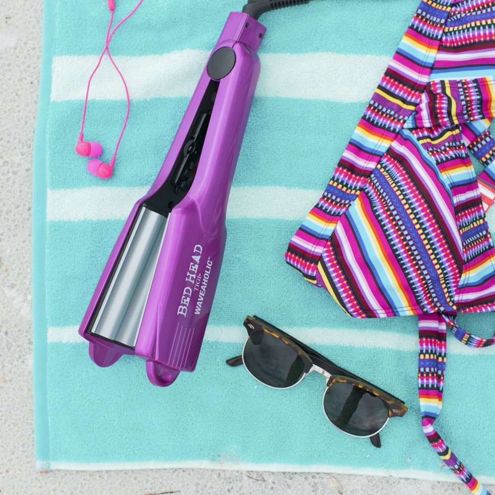 Bed Head Waveaholic hair waver resting on a heat resistant surface demonstrating product size