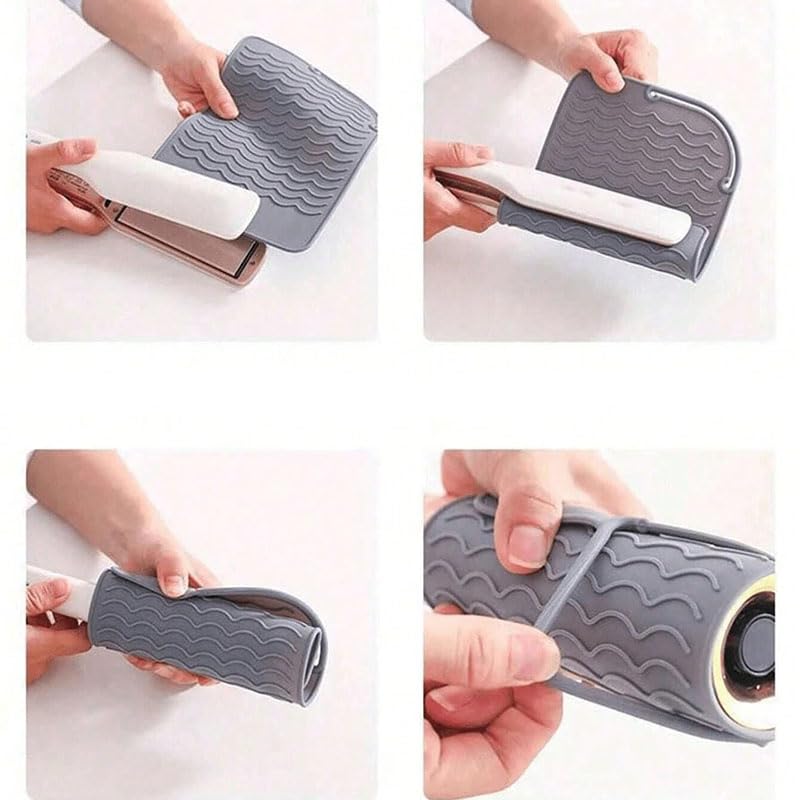 Manouchti heat resistant travel case being packed into a makeup travel bag