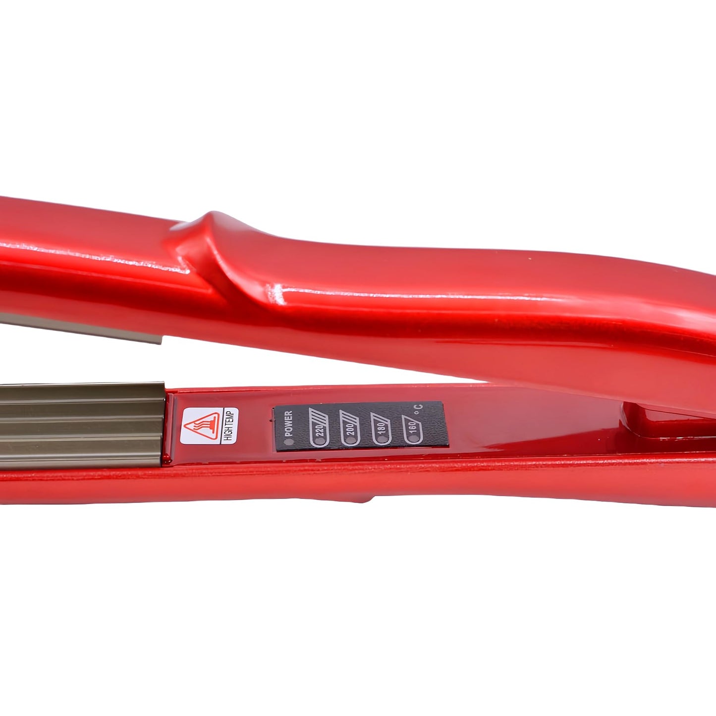 YOMCI hair crimping tool showing the adjustable temperature control indicators.