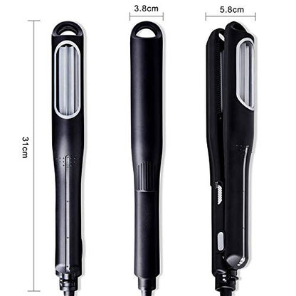 Lescolton auto hair crimper close up view of the internal titanium texturizing gears.