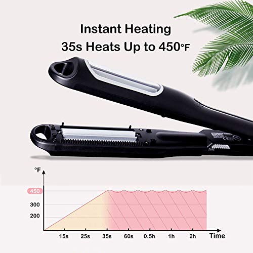 Lescolton automatic volumizing iron showing the low and high temperature setting indicator lights.
