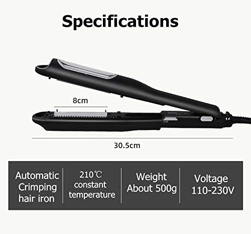 Lescolton hair crimping iron for fluffy hairstyle with the tail lock engaged for travel.