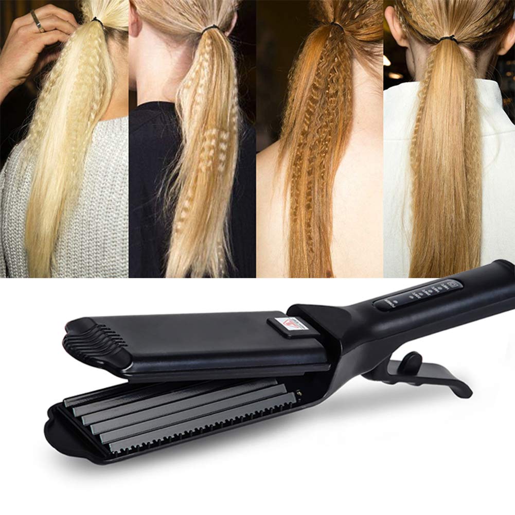 TOHUAN anti scald hair corrugation tool showcasing the ceramic coating on the heating plate