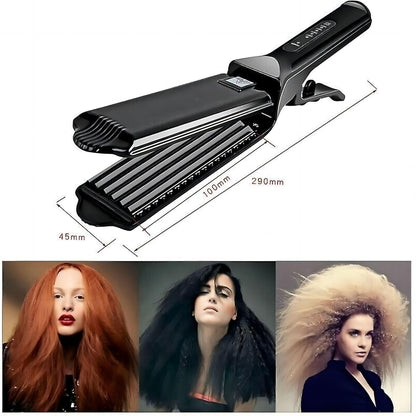 TOHUAN ceramic textured waver iron highlighting the safety anti scald protective edges