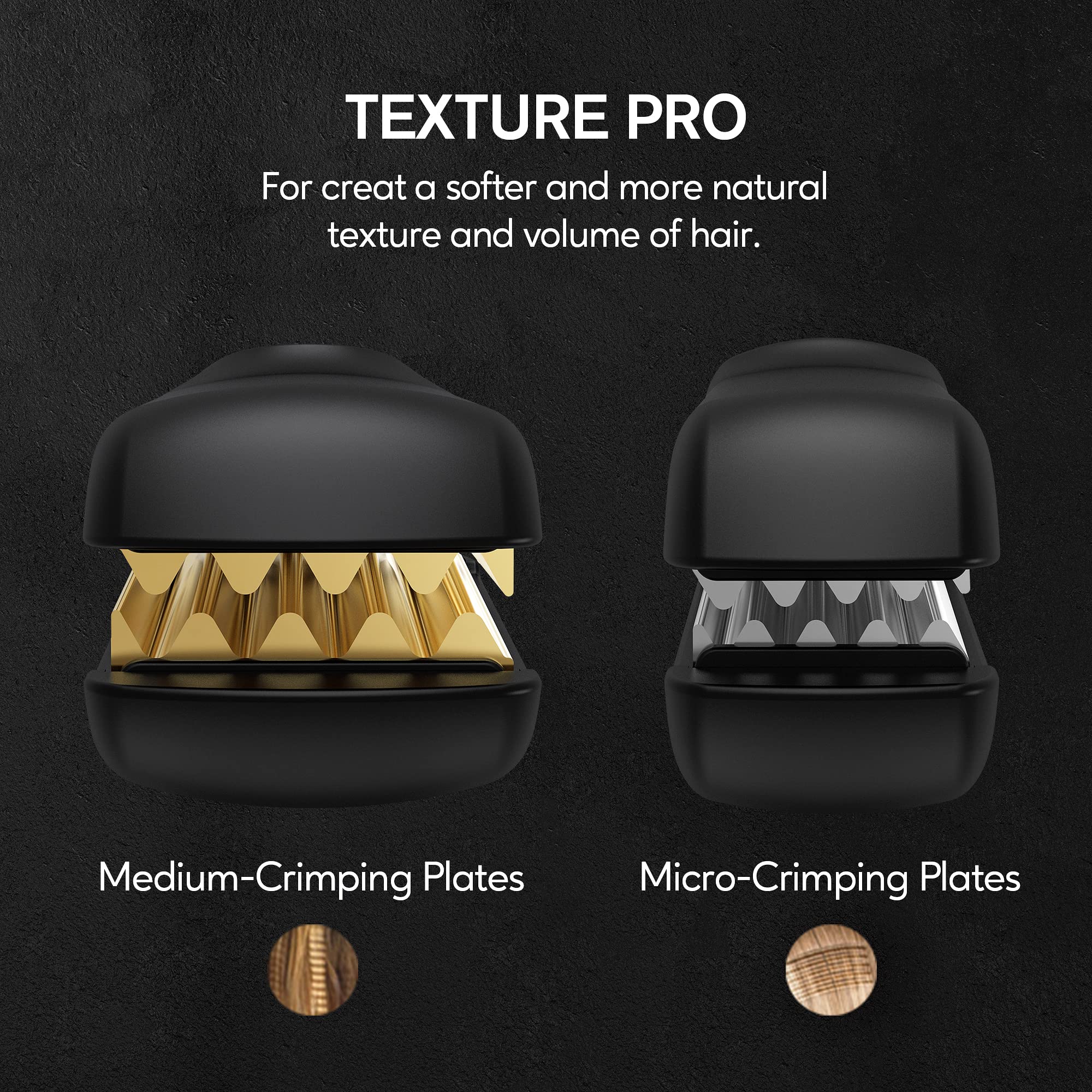 Terviiix one and a half inch wide titanium crimper packaging display