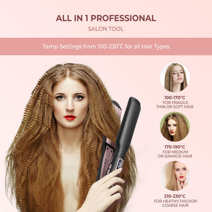PTC ceramic crimping iron with adjustable LCD display close up view