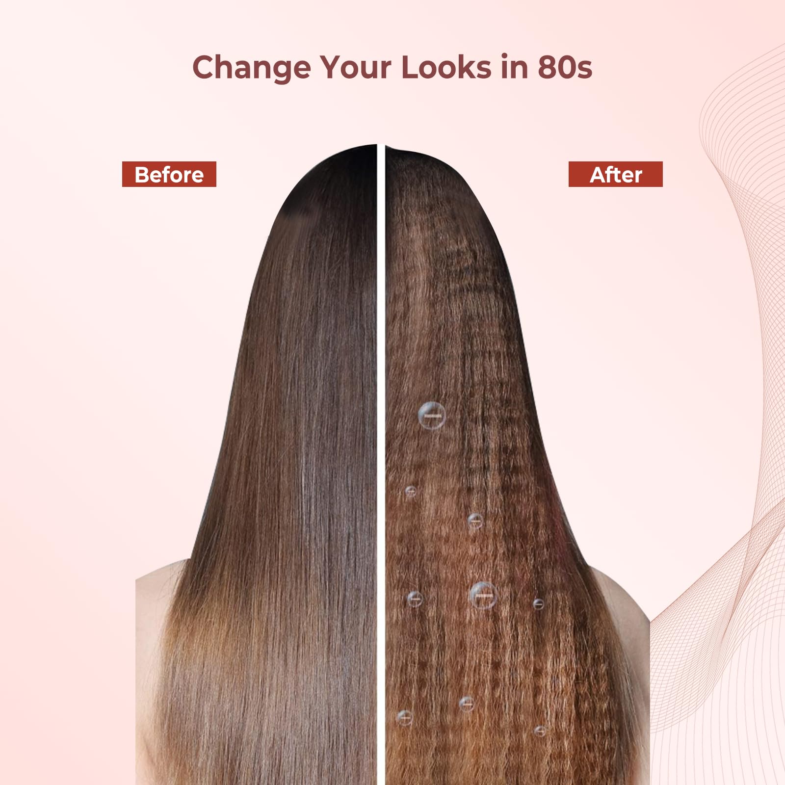Volumizing hair crimper for short hair demonstrating root lifting capability