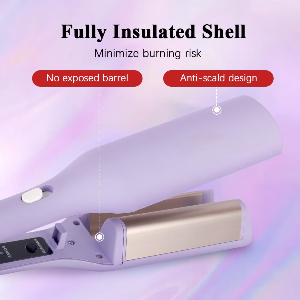 Bouncy 32mm mermaid wave iron showcasing the premium ceramic coating material.