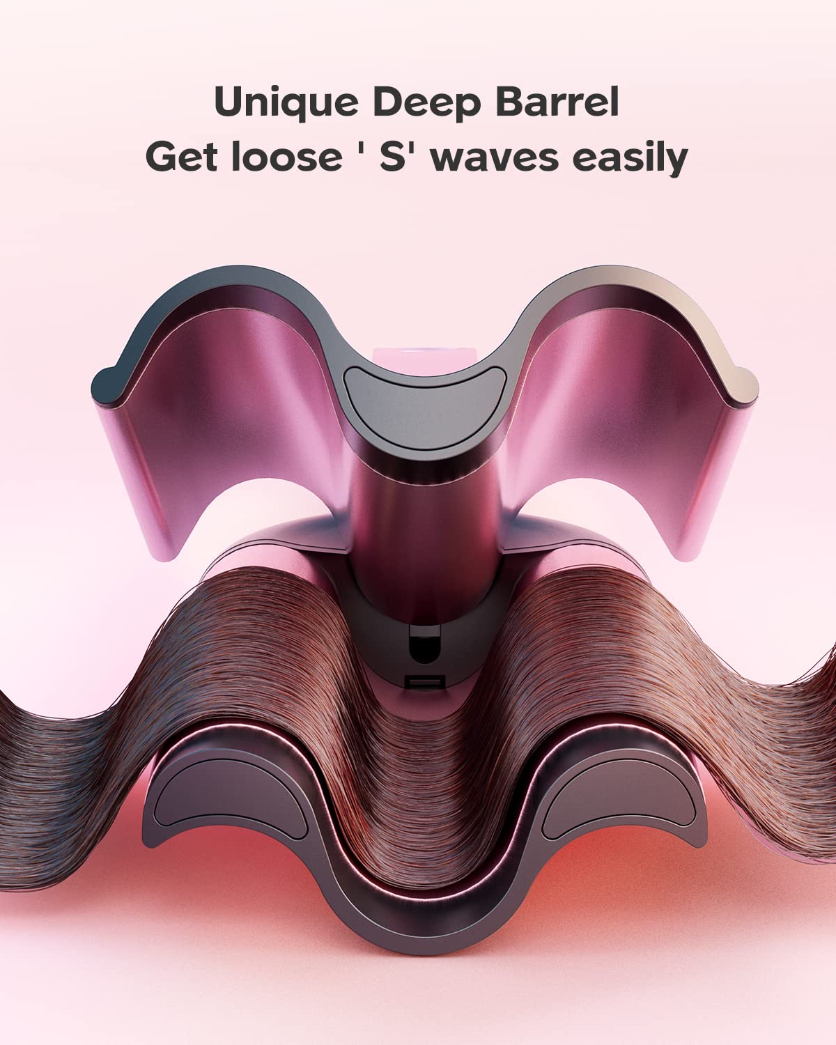 Wavytalk ceramic curling iron wand showing the cool tip and safe grip handle