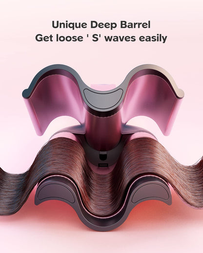 Wavytalk ceramic curling iron wand showing the cool tip and safe grip handle