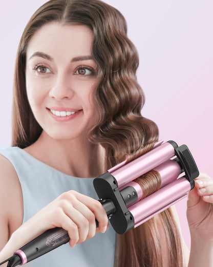 Wavytalk triple barrel curling wand full packaging and contents