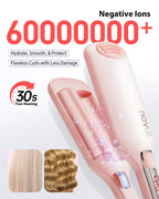 NOVUS Ionic Hair Crimper Wand angled profile showing the anti-scald silicone protective tip