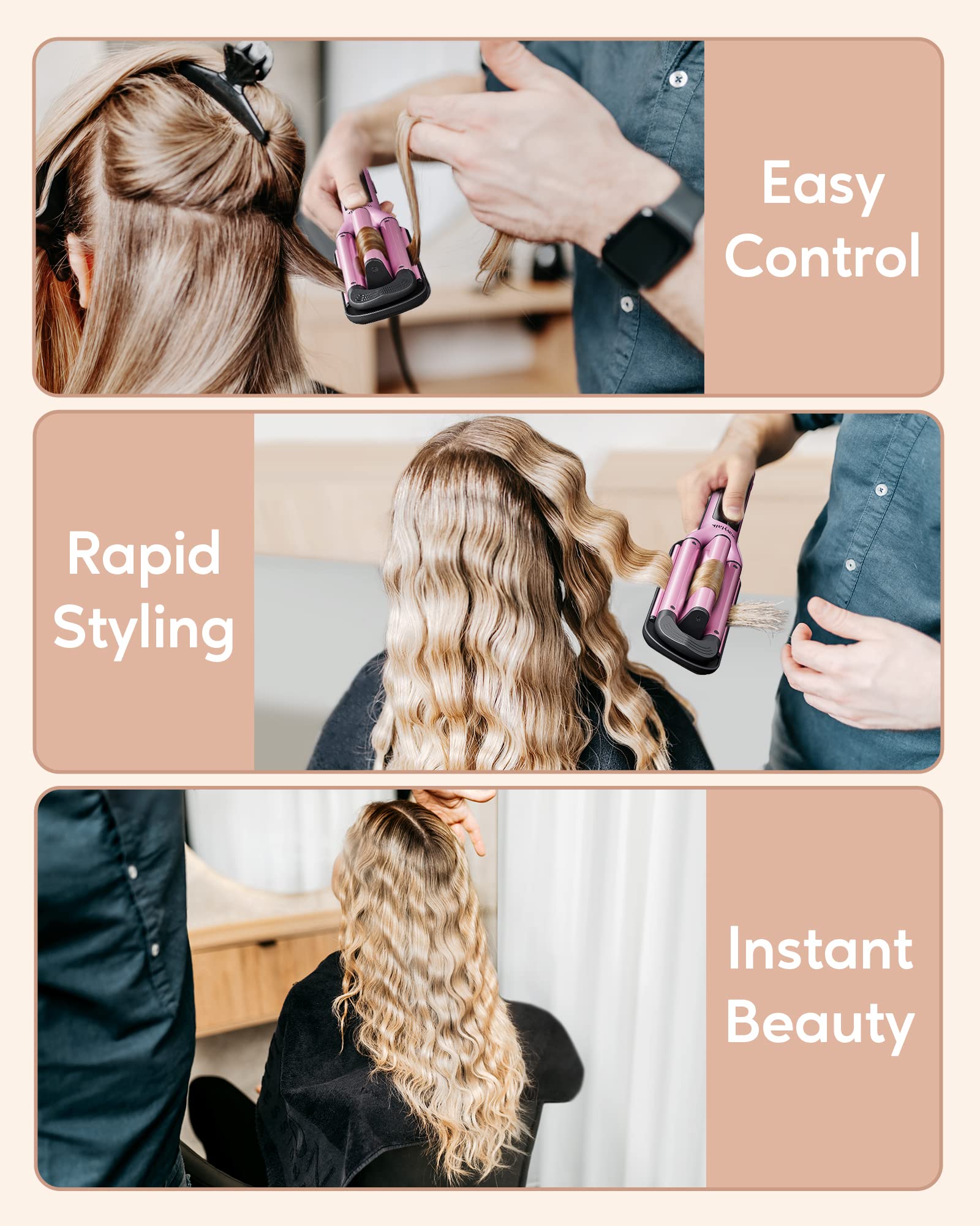 Wavytalk deep hair crimper displaying the digital temperature control buttons
