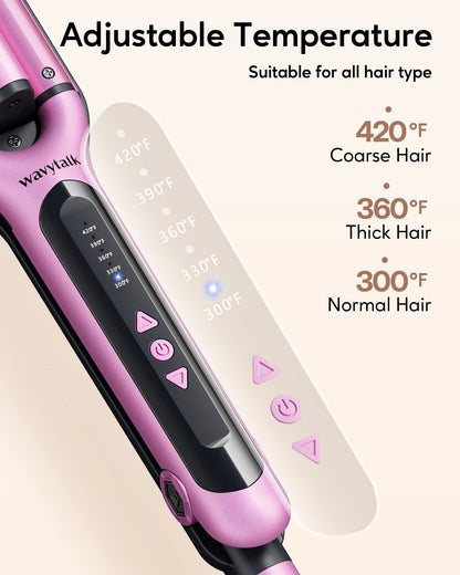 Wavytalk pink beachy waving wand showing the safety lock feature