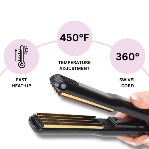 Aria Beauty professional texturing tool showing the digital temperature adjustment controls