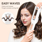 LESCOLTON automatic hair curler illustrating the magnetic induction motor system to prevent hair tangles.