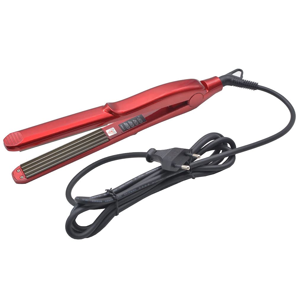 Wangmeili small wave curling iron angle shot detailing the five level temperature control buttons.