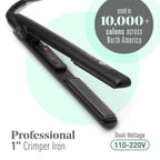 MINT professional micro crimping iron showcasing the sleek black handle and digital temperature display