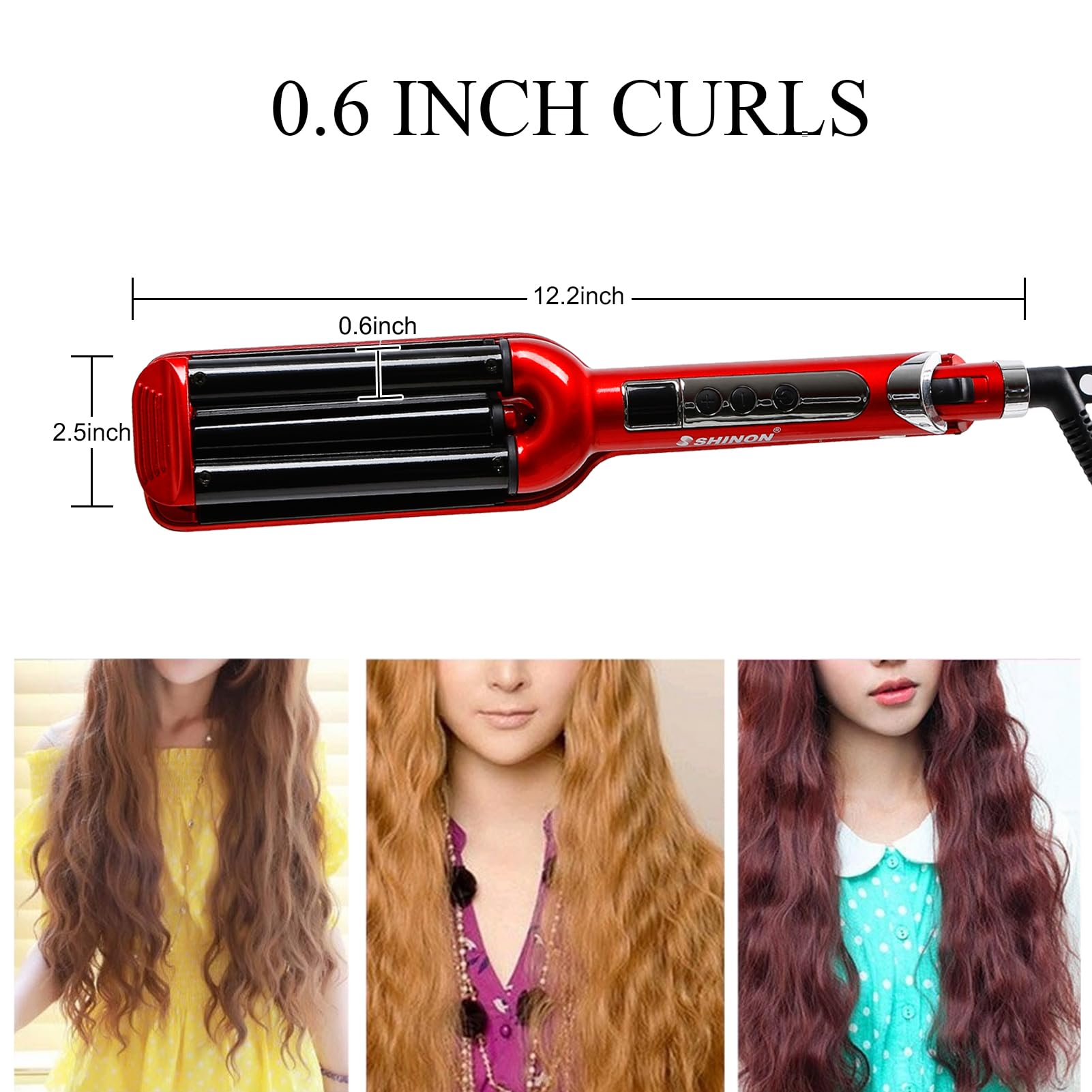 Crimper hair iron displaying the anti scald insulated tip design for safe two handed styling.