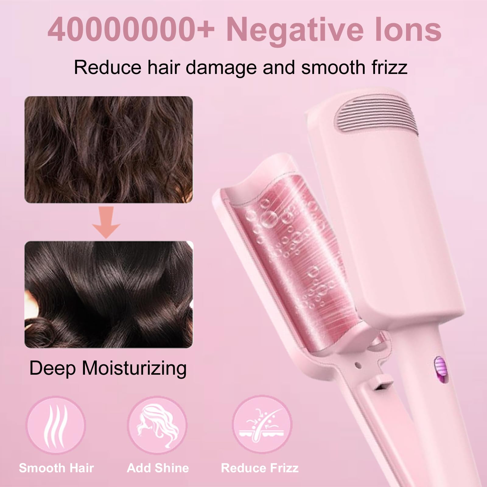 Side view of the DotPet hair waver showing the four temperature adjustable control buttons and travel lock switch