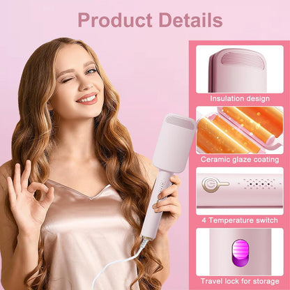DotPet triple barrel hair waver displayed with its integrated safety lock engaged for convenient travel storage