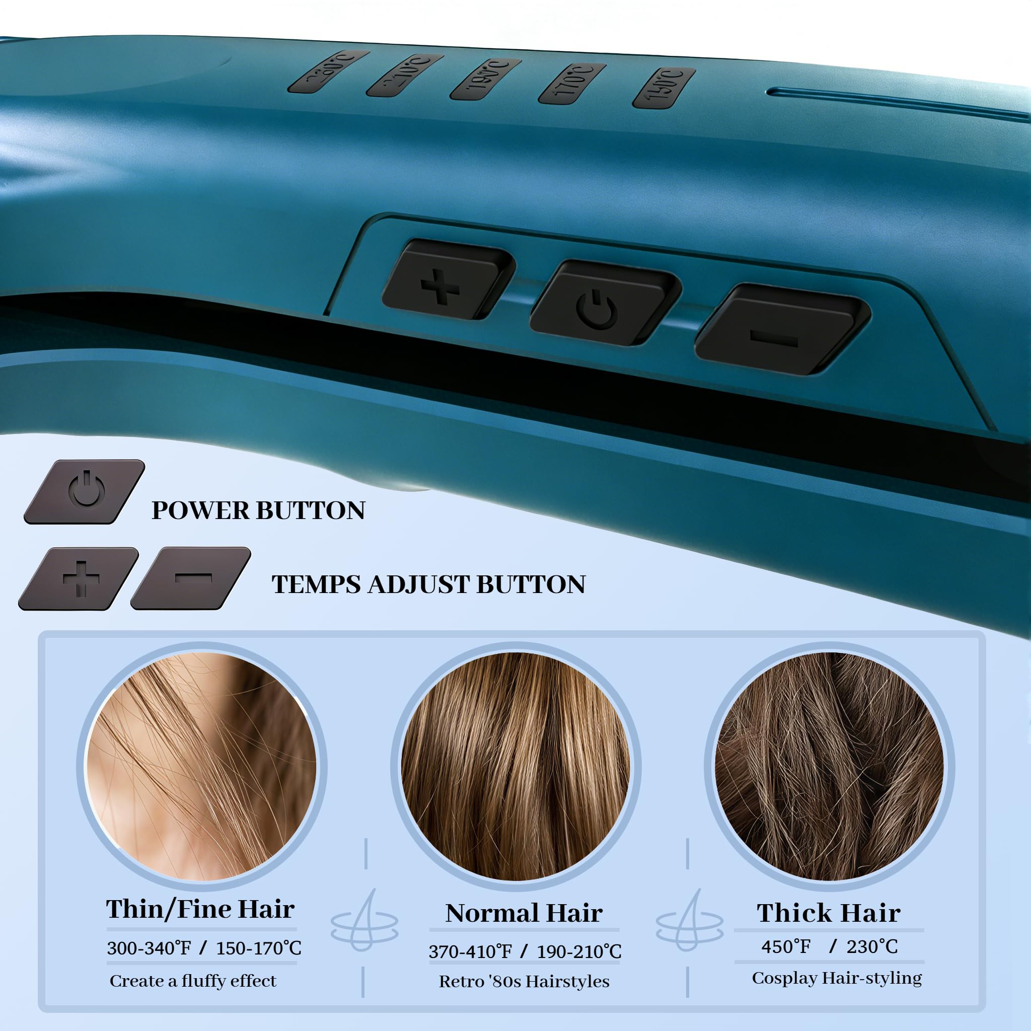 SAOSA professional hair embossing iron with dual voltage text