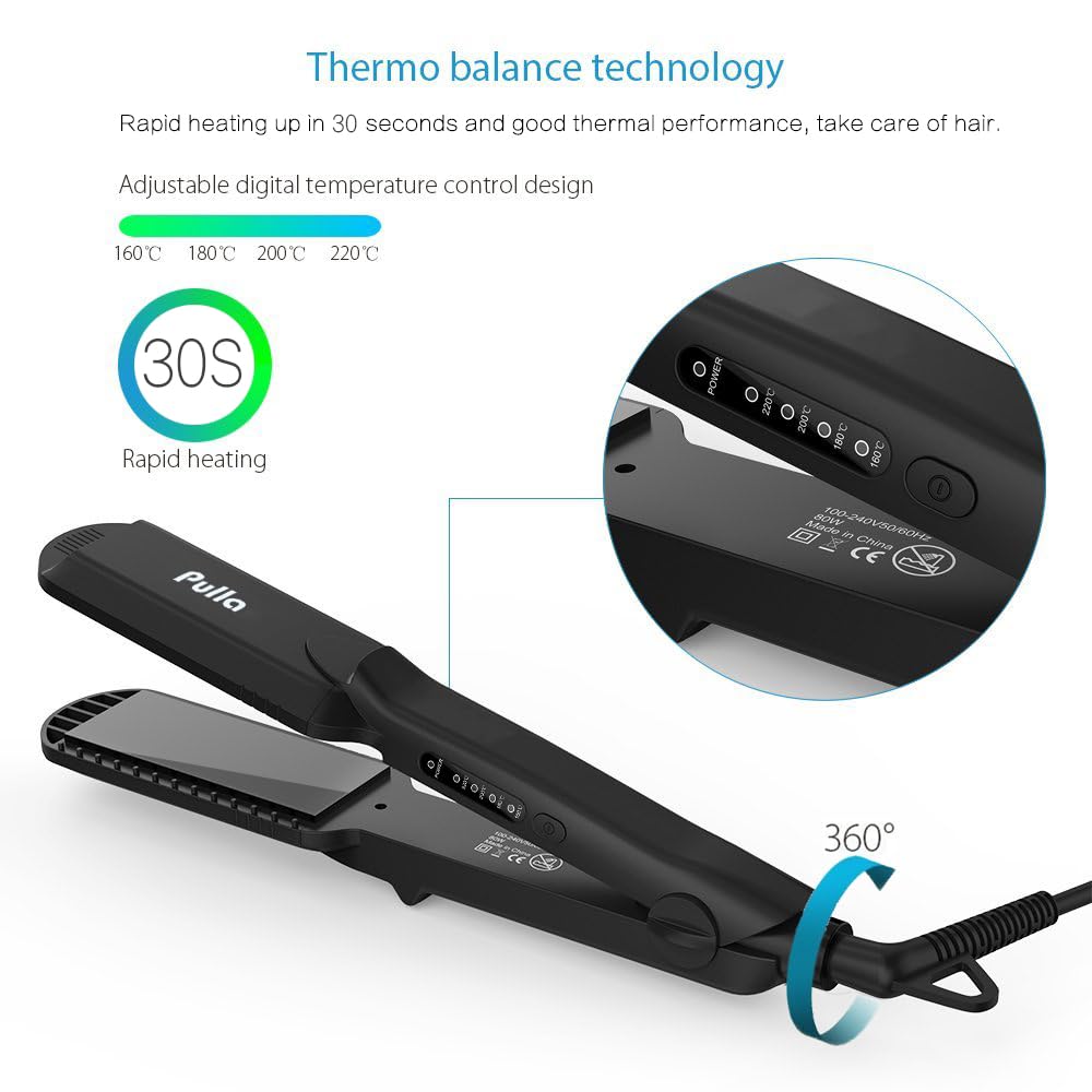 Authentic USA imported hair straightener and curler packaging contents