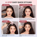 Side angle of the 32mm Rovy Wave curling iron showcasing the clamp mechanism and cool tip design.