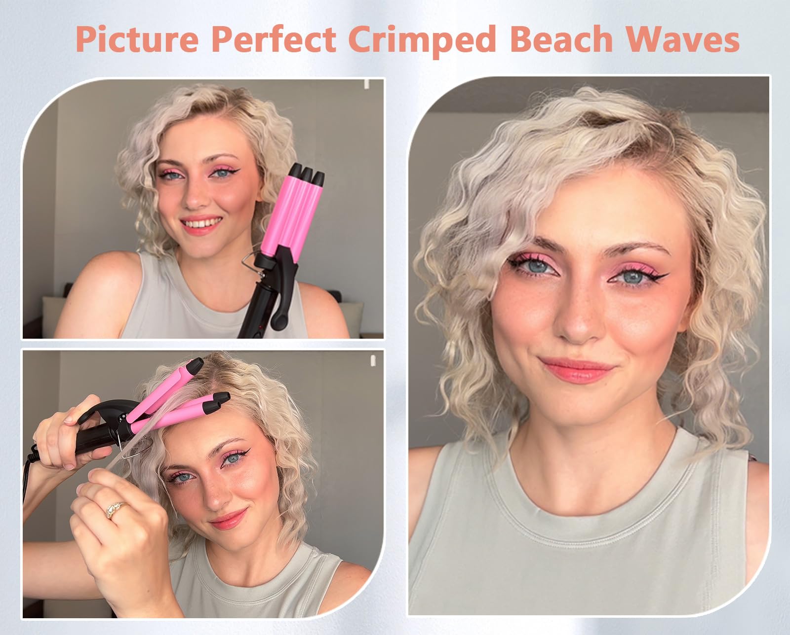CIVEYA small half inch curling iron tool close up on argan oil infused plates
