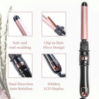 UOTJCNR automatic hair curler close up of nano titanium barrel