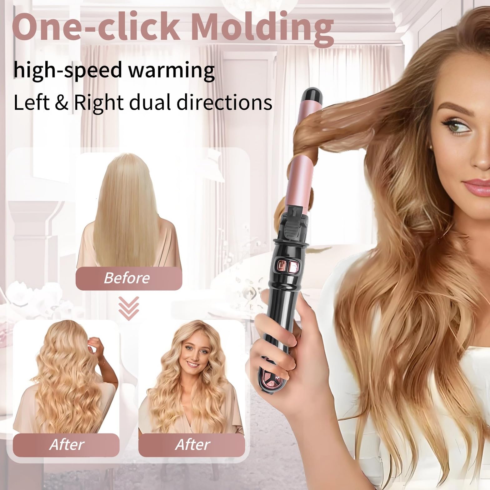 UOTJCNR professional wave hair styling wand with directional rotation buttons