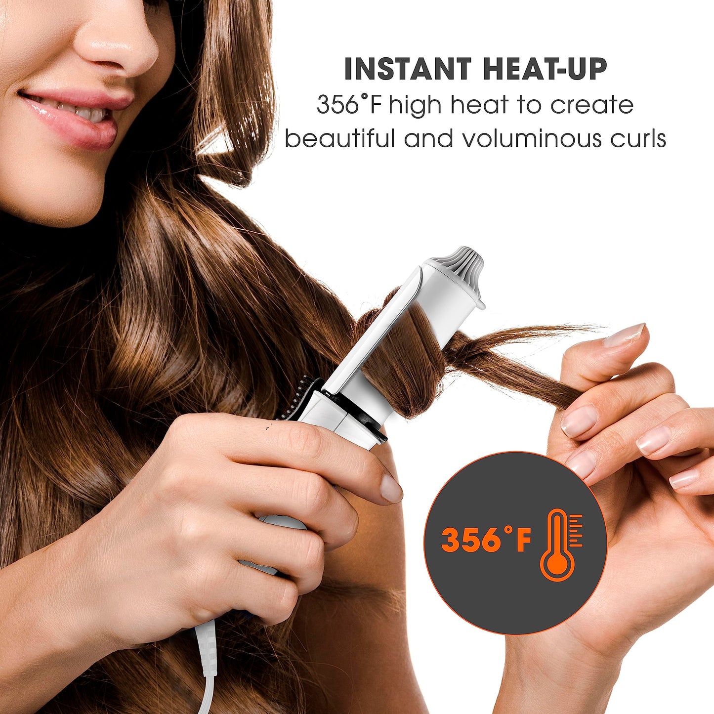 Conair travel curling iron power cord and dual voltage specifications imprint view