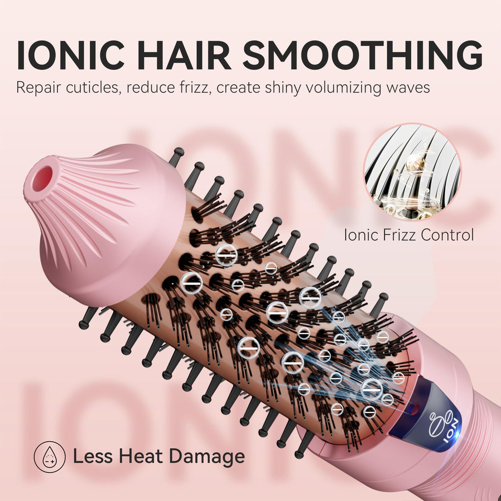 Lafesro anti frizz curling iron brush showing the premium tourmaline ceramic coating material close up.
