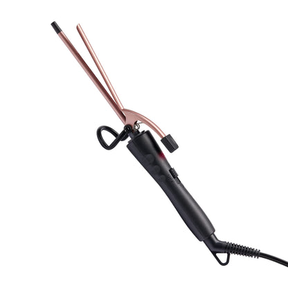Red by Kiss thin ceramic styling wand showcasing the red handle and skinny barrel
