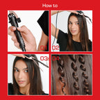Red by Kiss professional tight ringlet curler displaying the ergonomic control switch