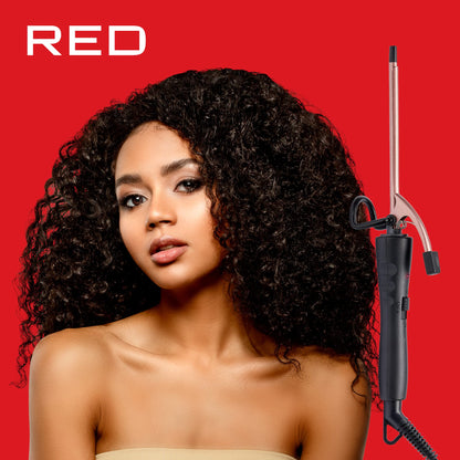 Red by Kiss one quarter inch pencil curling wand close up angle view