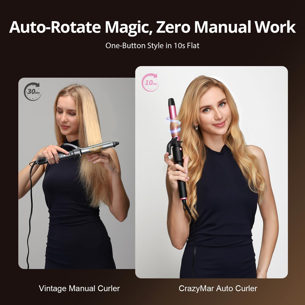Interchangeable ceramic coating barrels of the automatic hair curler kit unattached