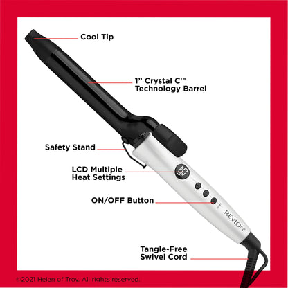 Side profile of the Revlon imported hair styling tool highlighting the ergonomic handle and clamp.