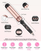 YEEGOR large wave curling iron packaged contents showcasing the premium heat styling tool with protective barrel coating.