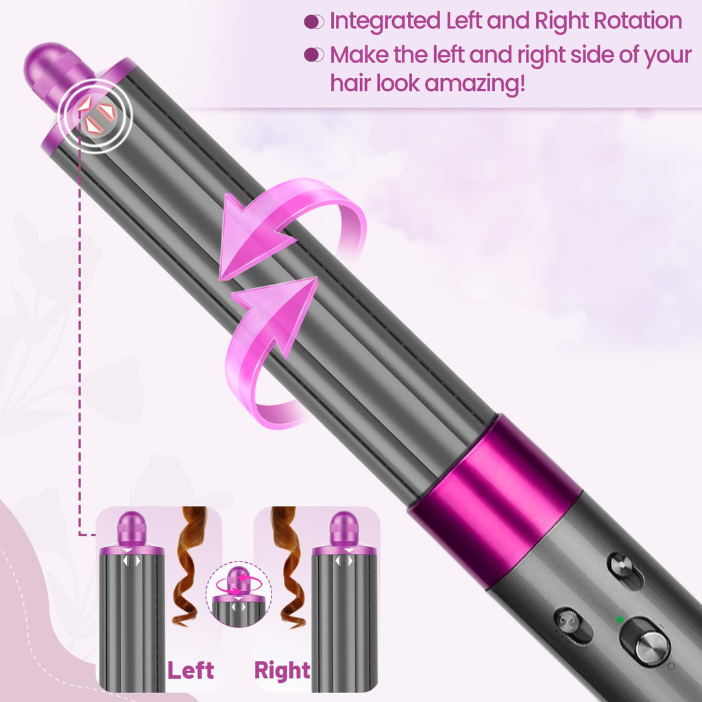 Side profile of long hair barrel accessory showing bidirectional arrow indicators