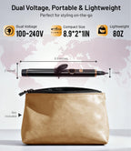 Desalo dual voltage hair curler showing the digital temperature display screen.