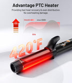 Desalo rose gold curler showing the three hundred and sixty degree swivel cord.