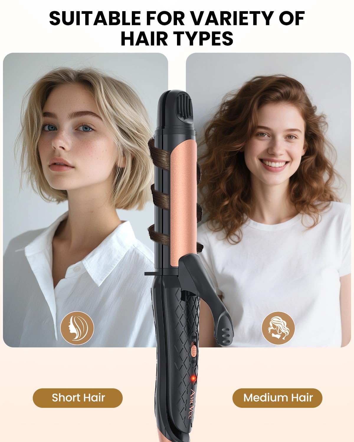 Worldwide compatible 100V to 240V travel hair curler styling tool