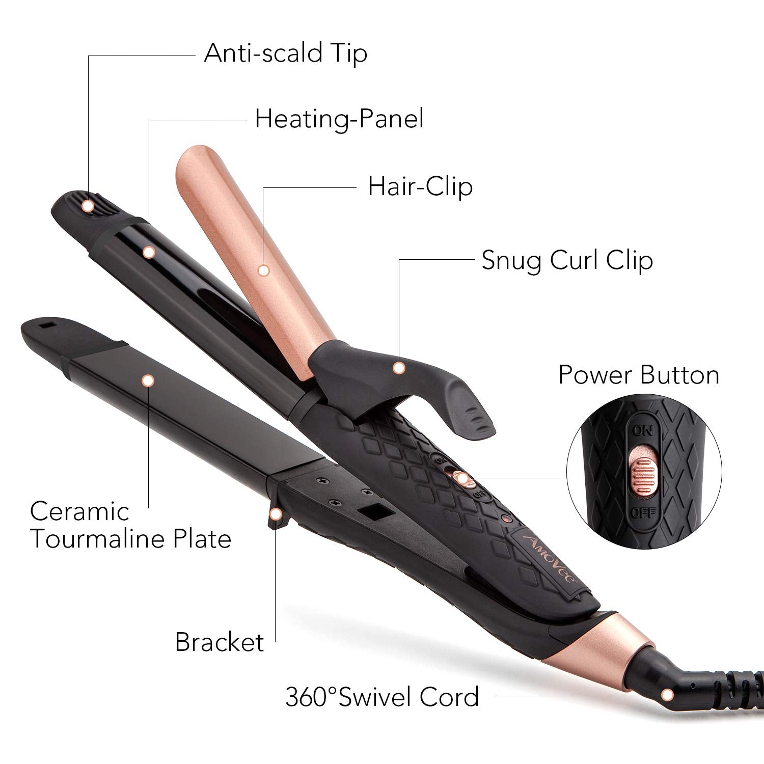 Authentic AmoVee professional 2 in 1 hair styler imported from USA