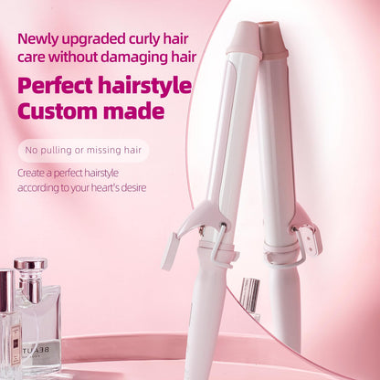 Conair double ceramic hair curler shown with included black hair sectioning clips for professional styling