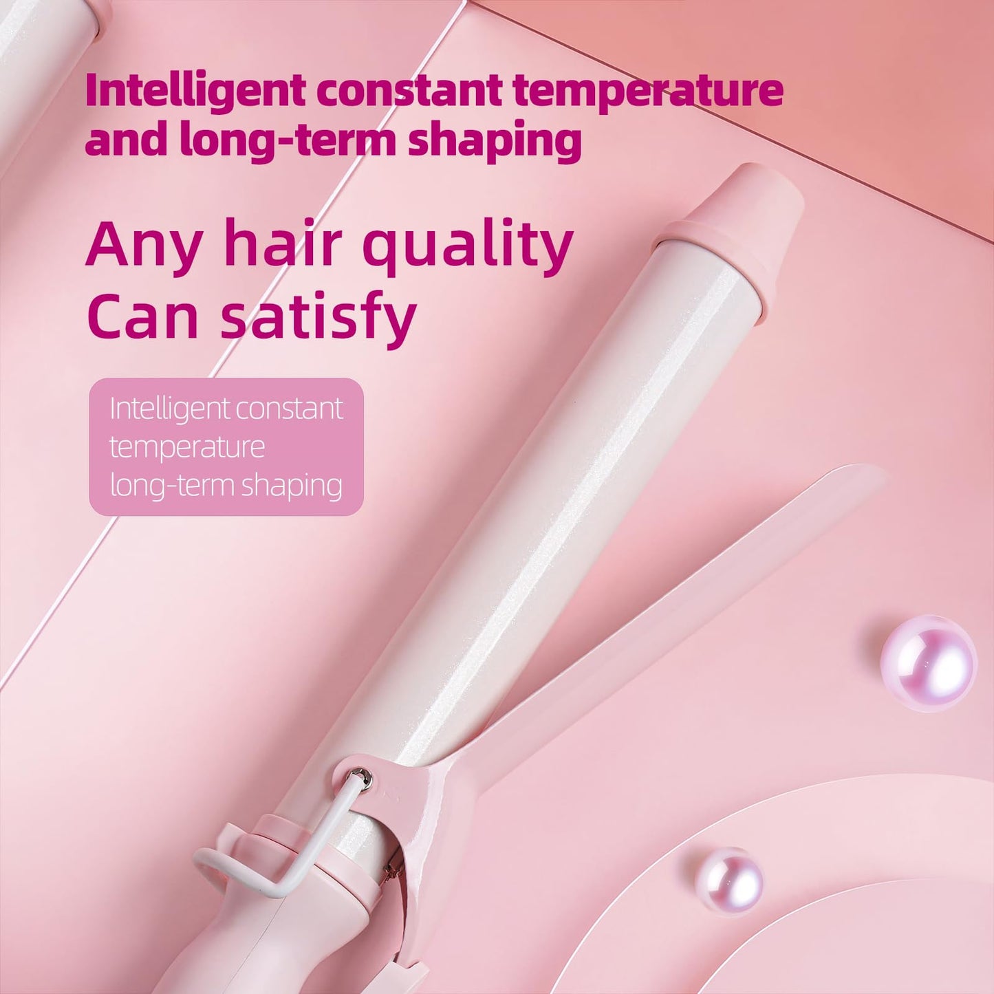Authentic Conair USA imported pink curling iron packaging and device showcasing dual voltage specifications