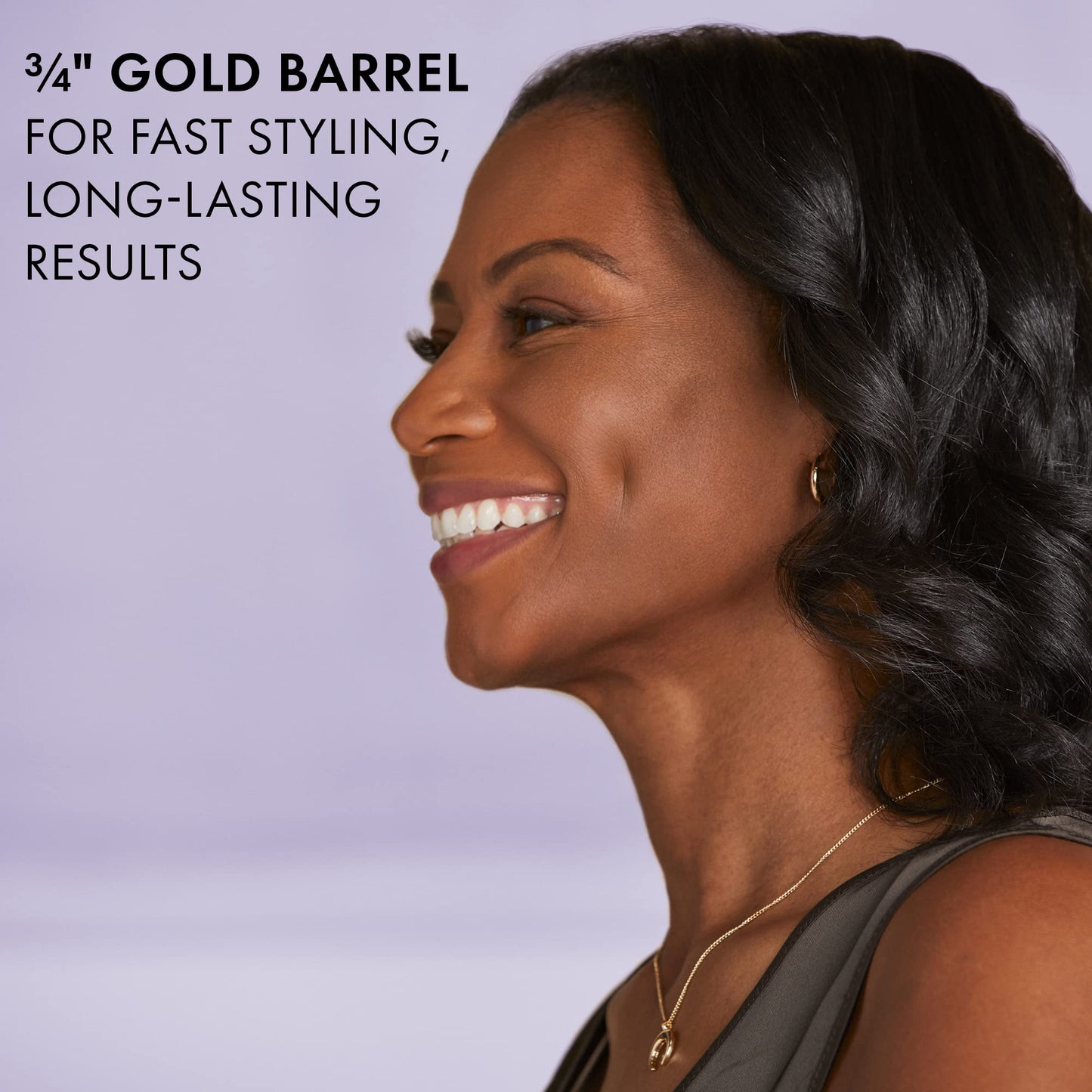 Hot Tools 1.5 inch hair curling wand highlighting the variable temperature control dial.