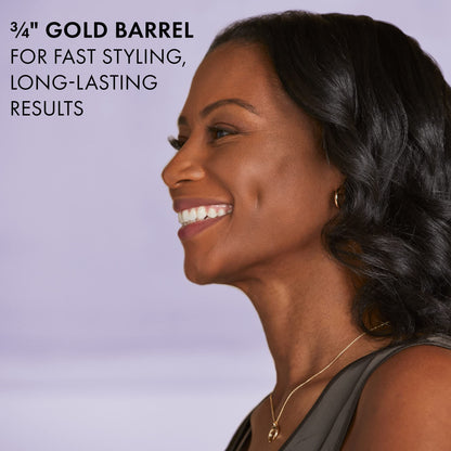 Hot Tools 1.5 inch hair curling wand highlighting the variable temperature control dial.