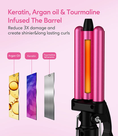 FARERY mini beach waves styler alongside the included travel pouch bag